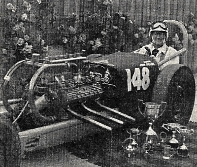 John English in a Ford Side-Valve Dragster